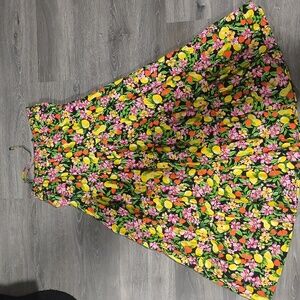 Aqua Floral Print Women's Skirt